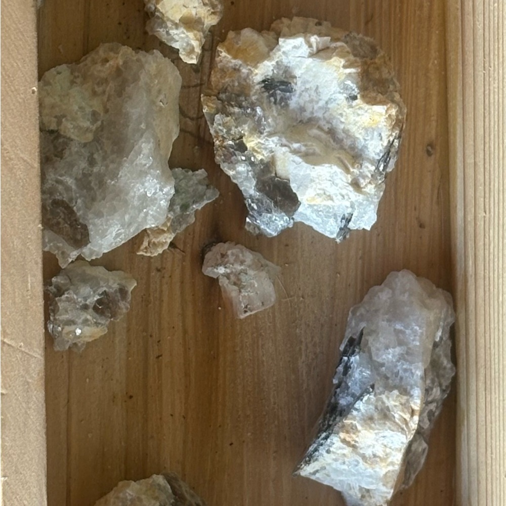White and Gray Quartz Crystal Specimens